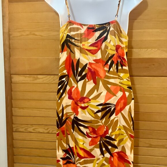 Billabong Maxi Dress Lg. Fall Colors Sleeveless Spaghetti Strap Slit on Side. - Picture 6 of 9